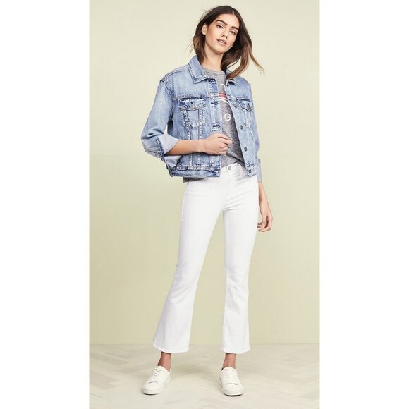 Frame Le Crop Mini Bootcut Jeans in Blanc - Picture 1 of 16